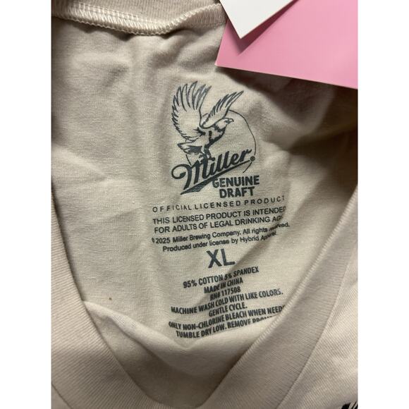 Miller Genuine Draft Women's Eagle Short Sleeve Graphic Tee XL Pullover Crop - Picture 5 of 6
